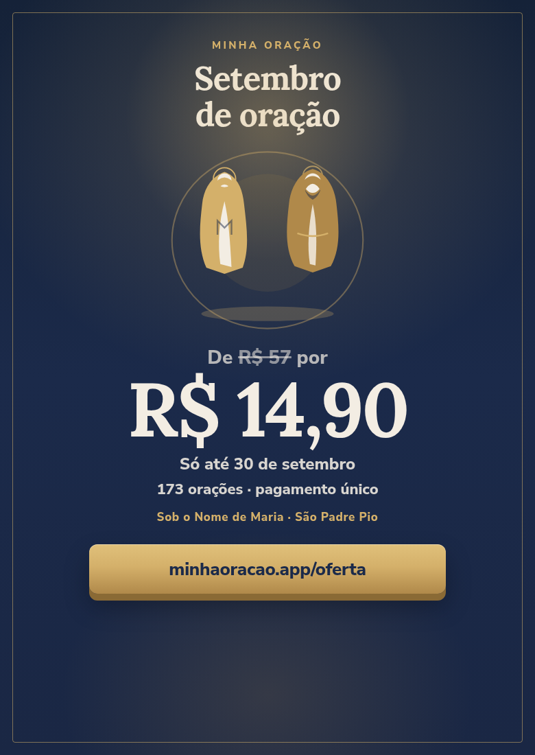 Setembro de oração — de R$ 57 por R$ 14,90, só até 30 de setembro